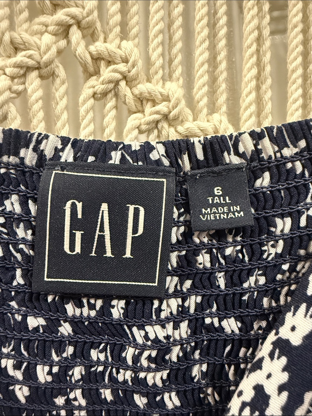 GAP Navy and White Floral Spaghetti-Strap Mini Dress - Picture 2 of 8
